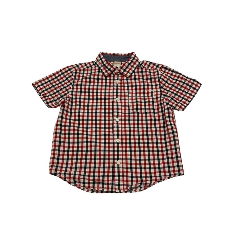 Gymboree Boy's Plaid 4th of July Button Down Shirt - Size 5-6 - Like New!